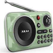 Akai APR-500 Ραδιοφωνάκι Επαναφορτιζόμενο με Bluetooth και USB Πράσινο 110583-0023