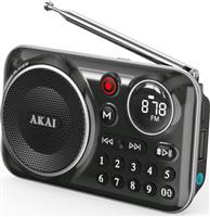 Akai APR-500BK Φορητό Ραδιόφωνο με Bluetooth και USB Μαύρο