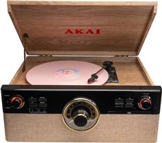 Akai ATT-300CC Βαλιτσάκι Πικάπ με Προενίσχυση και Ενσωματωμένα Ηχεία Καφέ