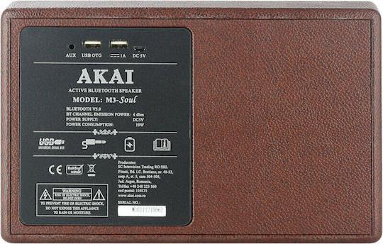 Akai M3-Soul Ηχείο Bluetooth 20W με Διάρκεια Μπαταρίας έως 15 ώρες Coffee 110582-0109