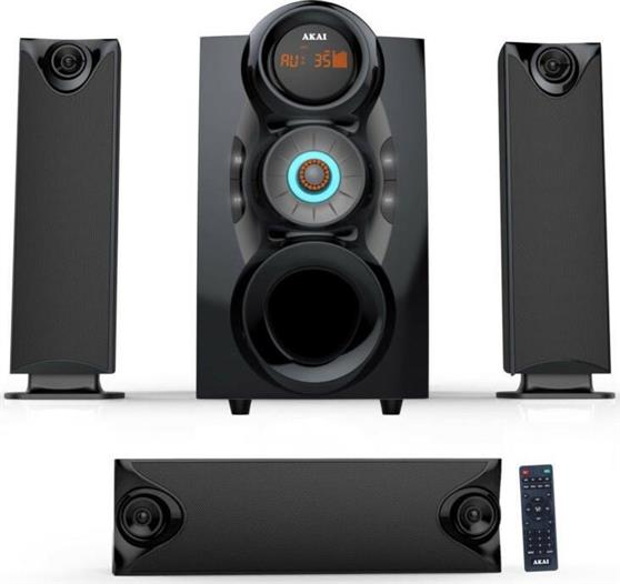 Akai SS028A-3208C Ηχοσύστημα 3.1 75W με Digital Media Player Μαύρο