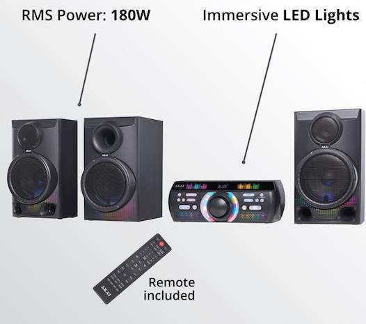Akai Trinitone Sound Fusion System Ηχοσύστημα 3.1 180W με Bluetooth