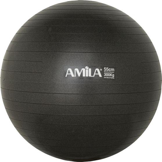 Amila Μπάλα Pilates 55cm 1kg Μαύρη