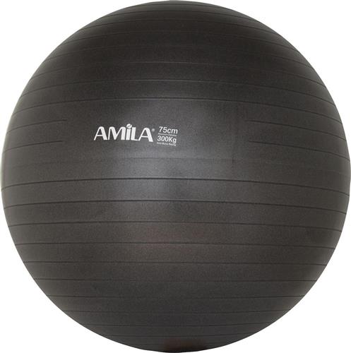 Amila Μπάλα Pilates 75cm 1.7kg Μαύρη