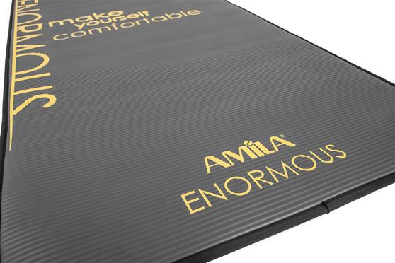 Amila Enormous Στρώμα Γυμναστικής Yoga-Pilates Μαύρο 180x80x0.1cm
