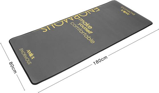 Amila Enormous Στρώμα Γυμναστικής Yoga-Pilates Μαύρο 180x80x0.1cm