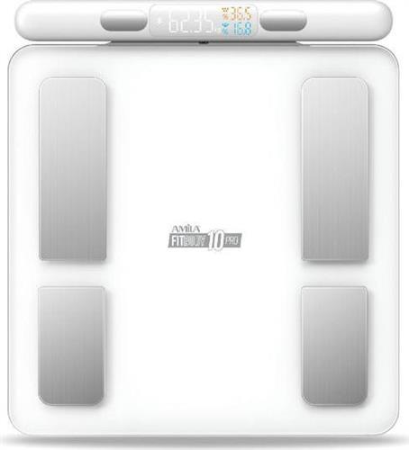 Amila Fit Body 10 Pro Smart Ζυγαριά 180kg με Λιπομετρητή & Bluetooth Λευκή 95362