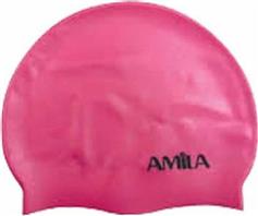 Amila Σκουφάκι Κολύμβησης Ενηλίκων από Σιλικόνη Basic Ροζ 47016