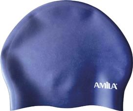 Amila Σκουφάκι Κολύμβησης Ενηλίκων Long Hair HQ από Σιλικόνη Μπλε για Μακριά Μαλλιά
