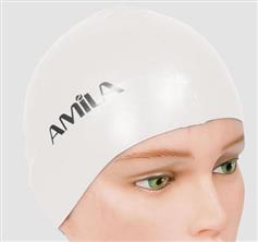 Amila Σκουφάκι Κολύμβησης Ενηλίκων Long Hair HQ από Σιλικόνη Λευκό για Μακριά Μαλλιά