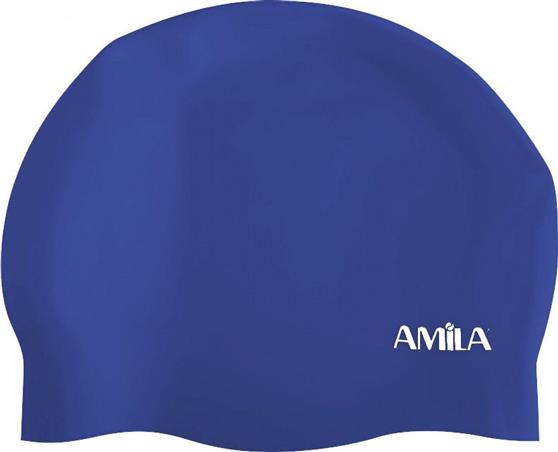 Amila Σκουφάκι Κολύμβησης Ενηλίκων Medium Hair HQ από Σιλικόνη Μπλε