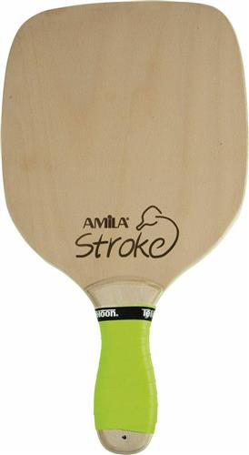 Amila Stroke Ρακέτα Παραλίας Μπεζ 400gr με Κίτρινη Ίσια Λαβή 42288