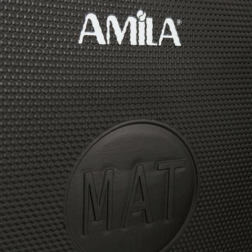 Amila Στρώμα Γυμναστικής Yoga-Pilates Μαύρο με Κρίκους 100x60x1.5cm 81749