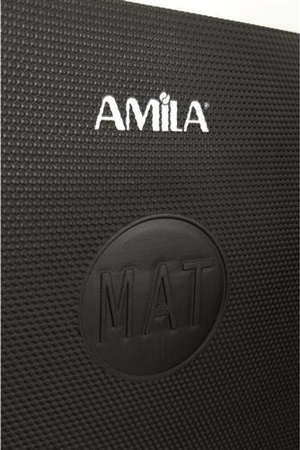 Amila Στρώμα Γυμναστικής Yoga-Pilates Μαύρο με Κρίκους 139x60x1.5cm 81745
