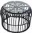ArteLibre Albius Τραπέζι Καθιστικού Εξωτερικού Χώρου Rattan με Γυάλινη Επιφάνεια Μαύρο 50x50x35cm 14510027