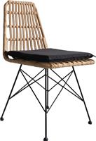 ArteLibre Alfonse Καρέκλα Εξωτερικού Χώρου Rattan Μαύρη 47x62x81cm 14510010