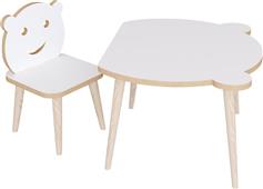 ArteLibre Amahle Σετ Παιδικό Τραπέζι με Καρέκλες από Ξύλο Λευκό 14870186