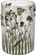 ArteLibre Αποξηραμένα Λουλούδια Κηροπήγιο Γυάλινο σε Διάφανο Χρώμα 7x7x10cm 05153786