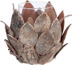 ArteLibre Cone Κηροπήγιο Ξύλινο σε Καφέ Χρώμα 18x18x15cm 05161113