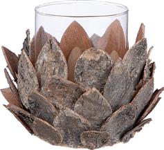 ArteLibre Cone Κηροπήγιο Ξύλινο σε Καφέ Χρώμα 21x21x17cm 05161146