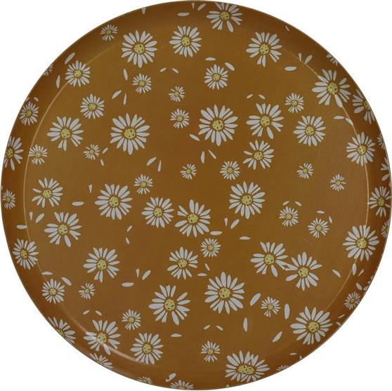 ArteLibre Διακοσμητικός Δίσκος Μεταλλικός Λουλούδια Στρογγυλός 25.5x25.5x1.5cm 05155247