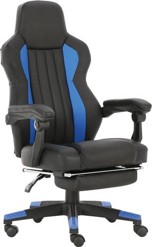 ArteLibre Δώρα Καρέκλα Gaming Δερματίνης με Υποπόδιο Μαύρη-Μπλε