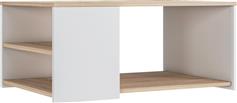 ArteLibre Ebronanto Ορθογώνιο Τραπεζάκι Σαλονιού Ξύλινο Λευκό-Φυσικό Μ90xΠ60xΥ40cm 14970026