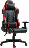 ArteLibre Ennis Καρέκλα Gaming Δερματίνης με Ρυθμιζόμενα Μπράτσα Κόκκινο/Μαύρο 70x55x122-131cm