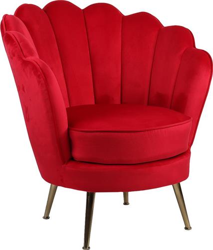 ArteLibre Florian Πολυθρόνα Βελούδινη Κόκκινο 75x80x74cm