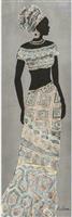 ArteLibre Γκρι Γυναικεία Φιγούρα Πίνακας σε Καμβά 40x120cm