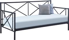 ArteLibre Jasmine Καναπές Κρεβάτι Μονό Μεταλλικό Μαύρο με Τάβλες για Στρώμα 90x200cm 14250016