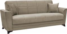 ArteLibre Julian 3s Τριθέσιος Καναπές Κρεβάτι με Αποθηκευτικό Χώρο Ανοιχτό Καφέ 232x85cm