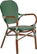 ArteLibre Καρέκλα Εξωτερικού Χώρου Αλουμινίου Boali με Μαξιλάρι Πράσινο-Λευκό 57x58x85cm 14840004