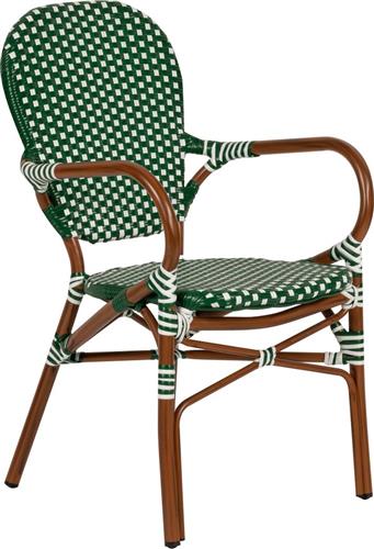 ArteLibre Καρέκλα Εξωτερικού Χώρου Αλουμινίου Boali Πράσινο-Λευκό 57x58x85cm 14840004