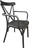 ArteLibre Καρέκλα Εξωτερικού Χώρου Αλουμινίου Thomsons Μαύρη 52x52x87cm 14840077