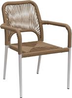 ArteLibre Καρέκλα Εξωτερικού Χώρου Αλουμινίου Tinkisso Λευκό-Φυσικό 57x63x82cm 14840020