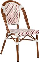 ArteLibre Καρέκλα Εξωτερικού Χώρου Μπαμπού Mutarazi Λευκή-Κόκκινη 50x57x85cm 14840059