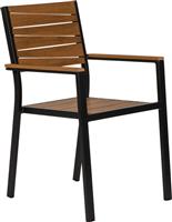 ArteLibre Καρέκλα Εξωτερικού Χώρου Ξύλινη Ouzoud Γκρι-Καρυδί 57x57x84cm 14840028