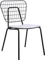 ArteLibre Καρέκλα Εξωτερικού Χώρου Μεταλλική Alnus με Μαξιλάρι Μαύρη 53x55x79cm