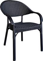 ArteLibre Καρέκλα Εξωτερικού Χώρου Πολυπροπυλενίου Eco Μαύρη 59x55x84cm 14720031