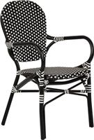 ArteLibre Καρέκλα Εξωτερικού Χώρου Rattan Boali Μαύρο-Λευκό 57x58x85cm 14840005