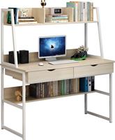 ArteLibre Lily Frans Γραφείο με Βιβλιοθήκη Ξύλινο με Μεταλλικά Πόδια Maple-Λευκό 100x48x135cm 14370062