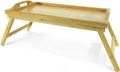ArteLibre Ορθογώνιος Δίσκος Κρεβατιού από Bamboo με Λαβή σε Καφέ Χρώμα 50x30x21cm 06510260