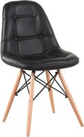 ArteLibre Peep Καρέκλα Τραπεζαρίας με Επένδυση Δερματίνης Μαύρη 44x52.5x84cm