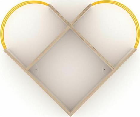ArteLibre Ράφι Τοίχου Case Δρυς-Κίτρινο 89x18x74cm