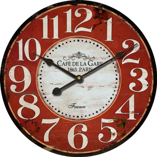 ArteLibre Ρολόι Τοίχου Ξύλινο Αντικέ 58cm 14650015
