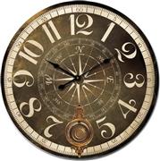 ArteLibre Ρολόι Τοίχου Ξύλινο Αντικέ 58cm 14650021