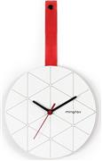 ArteLibre Ρολόι Τοίχου Minuet Ξύλινο Λευκό-Κόκκινο 23x23x2cm