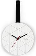ArteLibre Ρολόι Τοίχου Minuet Ξύλινο Λευκό-Μαύρο 23x23x2cm