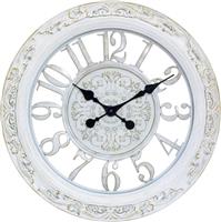 ArteLibre Ρολόι Τοίχου Πλαστικό Αντικέ Λευκό 56cm 14740036
